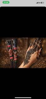 حناطراحی قیفی رنگ مشکی عایشه بسته دوعددی