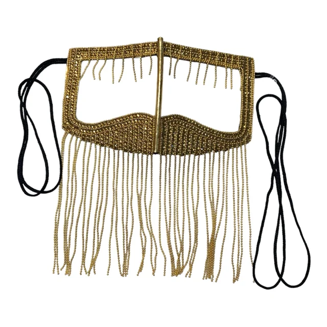 نقاب بندری فول نگین زنجیر آویز طلایی