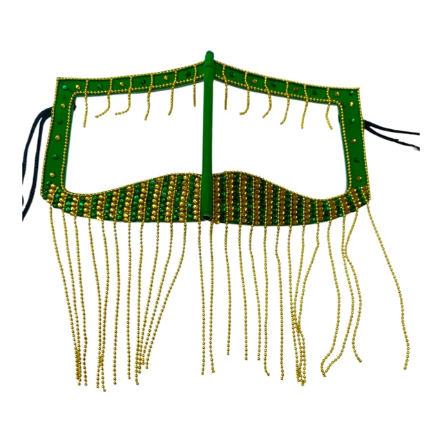 نقاب بندری نگین سبز اویزدار